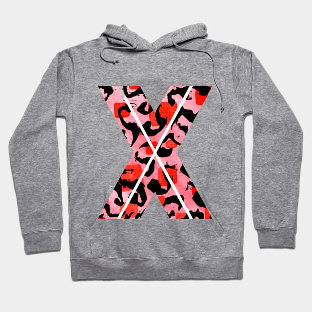Letter X Watercolour Leopard Print Alphabet Hoodie by Squeeb Creative